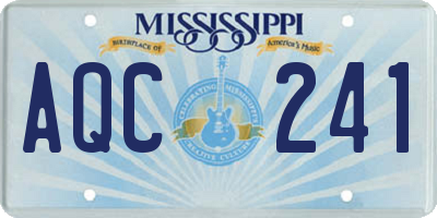MS license plate AQC241