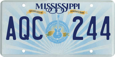 MS license plate AQC244