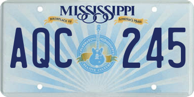 MS license plate AQC245