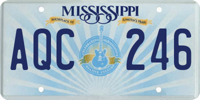 MS license plate AQC246