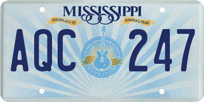 MS license plate AQC247
