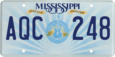 MS license plate AQC248