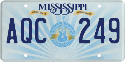 MS license plate AQC249