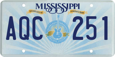 MS license plate AQC251