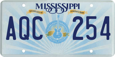 MS license plate AQC254