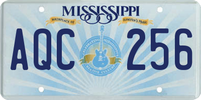 MS license plate AQC256