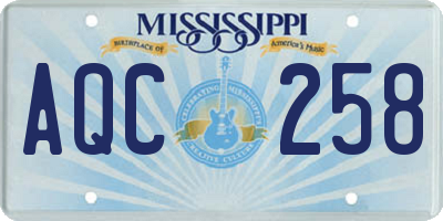 MS license plate AQC258