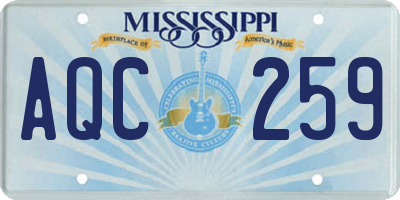 MS license plate AQC259