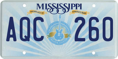MS license plate AQC260