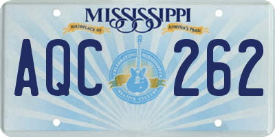 MS license plate AQC262