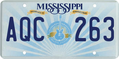 MS license plate AQC263