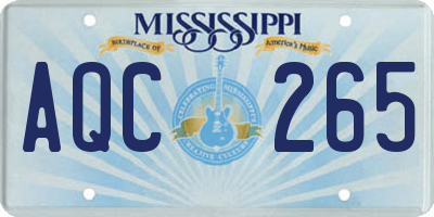 MS license plate AQC265