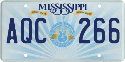 MS license plate AQC266