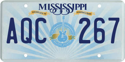MS license plate AQC267