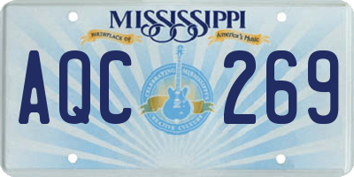MS license plate AQC269
