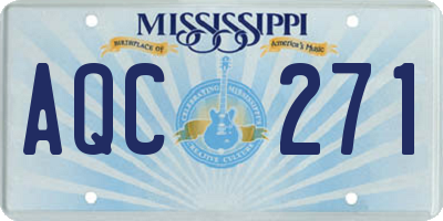 MS license plate AQC271