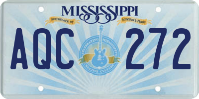 MS license plate AQC272