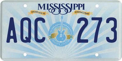 MS license plate AQC273