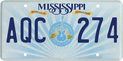 MS license plate AQC274