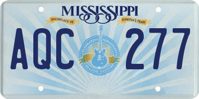 MS license plate AQC277