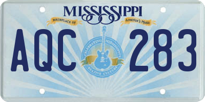 MS license plate AQC283
