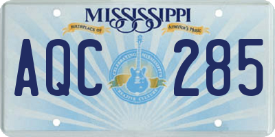 MS license plate AQC285