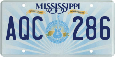MS license plate AQC286