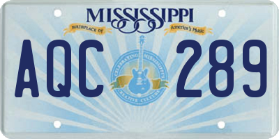 MS license plate AQC289