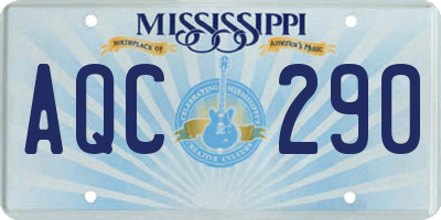 MS license plate AQC290