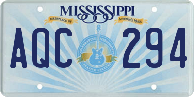 MS license plate AQC294
