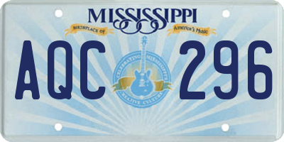 MS license plate AQC296