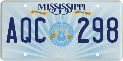 MS license plate AQC298