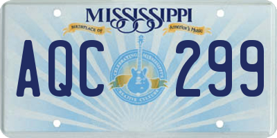 MS license plate AQC299