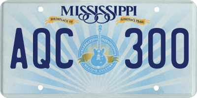 MS license plate AQC300