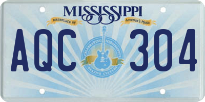 MS license plate AQC304