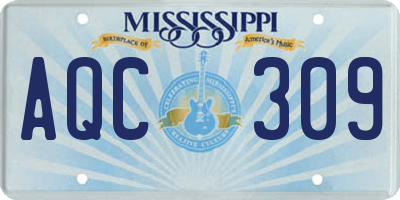 MS license plate AQC309