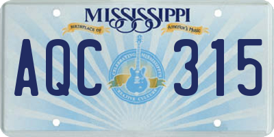 MS license plate AQC315