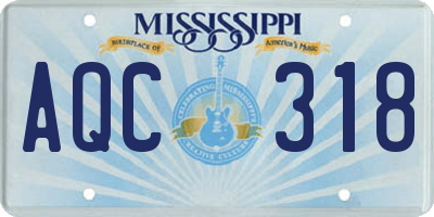 MS license plate AQC318