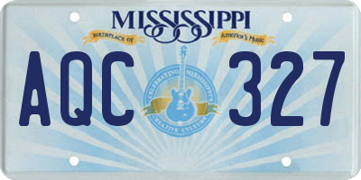 MS license plate AQC327