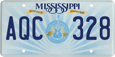 MS license plate AQC328