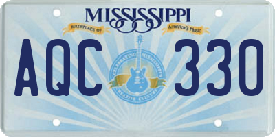 MS license plate AQC330