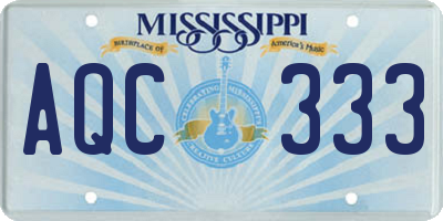 MS license plate AQC333