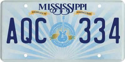 MS license plate AQC334
