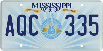 MS license plate AQC335