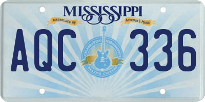 MS license plate AQC336