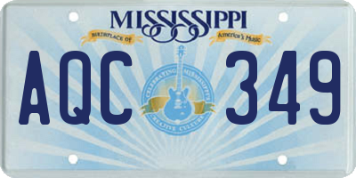 MS license plate AQC349