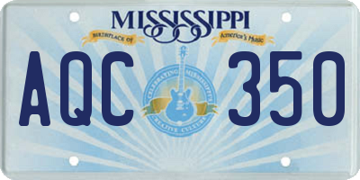 MS license plate AQC350
