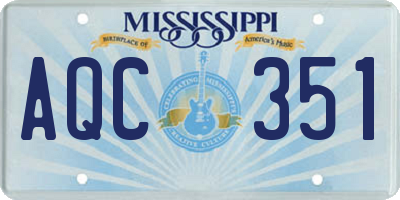 MS license plate AQC351