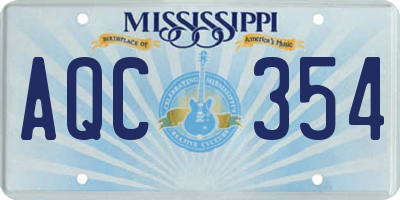 MS license plate AQC354