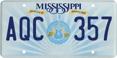 MS license plate AQC357